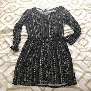 Floral Print Long Sleeve Dress